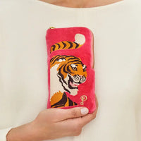 THRILL OF THE TIGER VELVET SUNGLASS CASE-POWDER