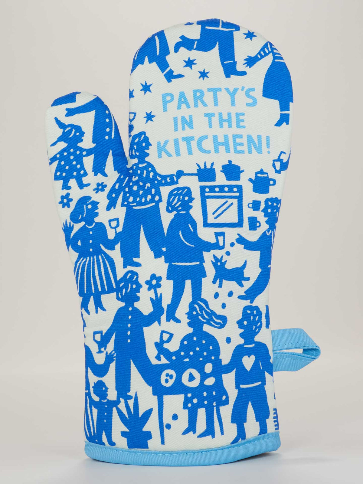 PARTY IN THE KITCHEN OVEN MITT-BLUE Q