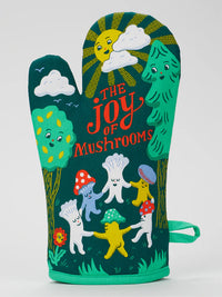 JOY OF MUSHROOMS OVEN MITT-BLUE Q