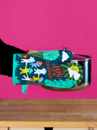JOY OF MUSHROOMS OVEN MITT-BLUE Q