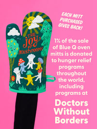 JOY OF MUSHROOMS OVEN MITT-BLUE Q
