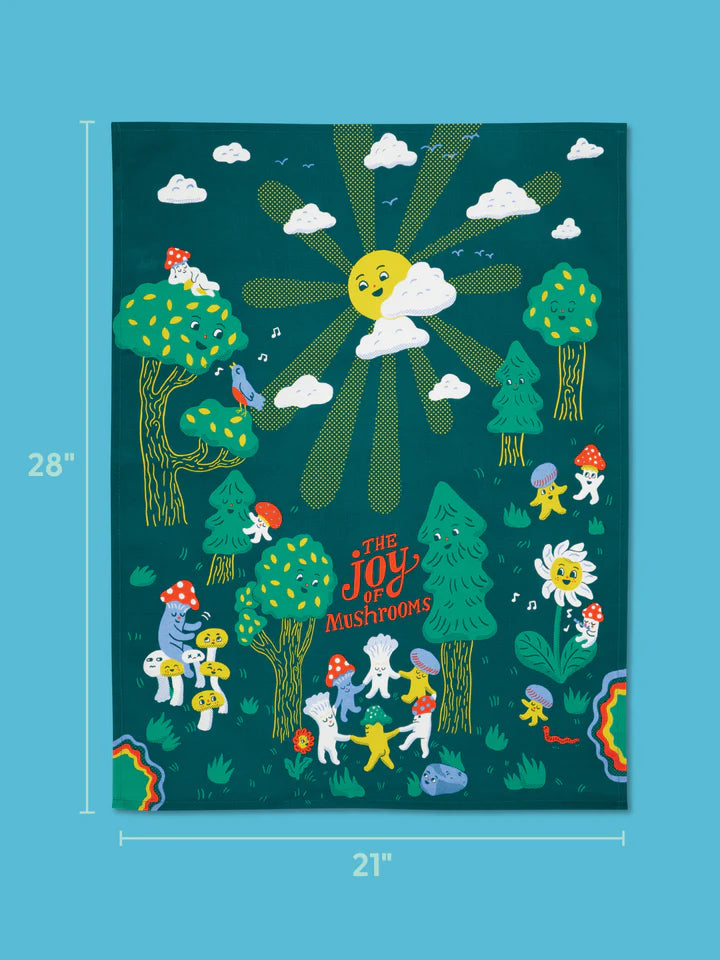 JOY OF MUSHROOMS DISH TOWEL-BLUE Q