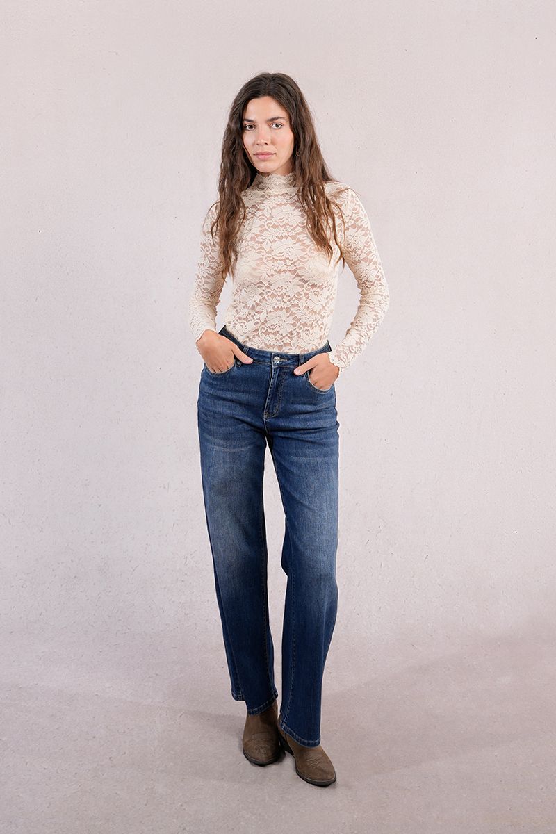 KNIT LACE LONG SLEEVE MOCK TOP-CREAM-MOLLY BRACKEN