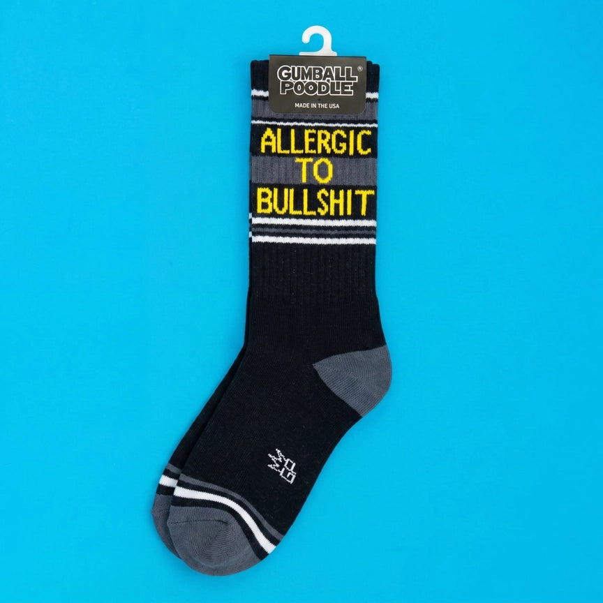 ALLERGIC TO BULL@H*T CREW SOCKS-GUMBALL POODLE
