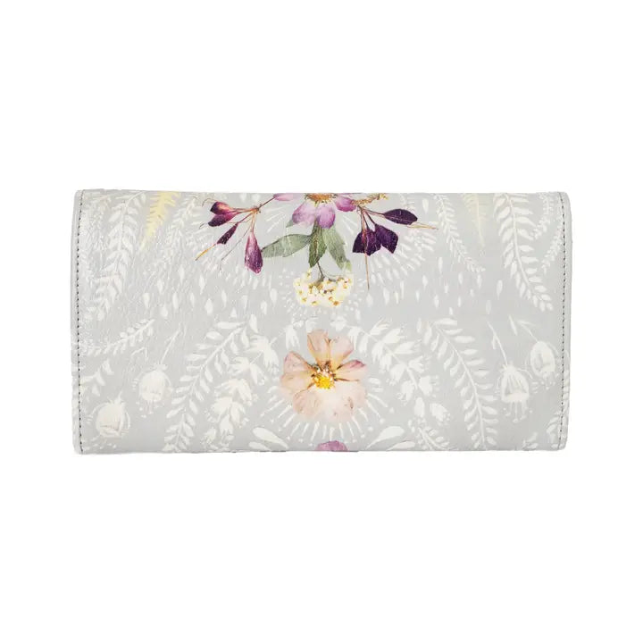 TRI FOLD WALLET-ORCHID LACE-PAPAYA