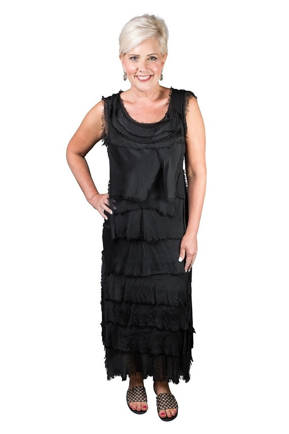 ALEENA SILK MAXI DRESS-ONE SIZE-TEES BY TINA