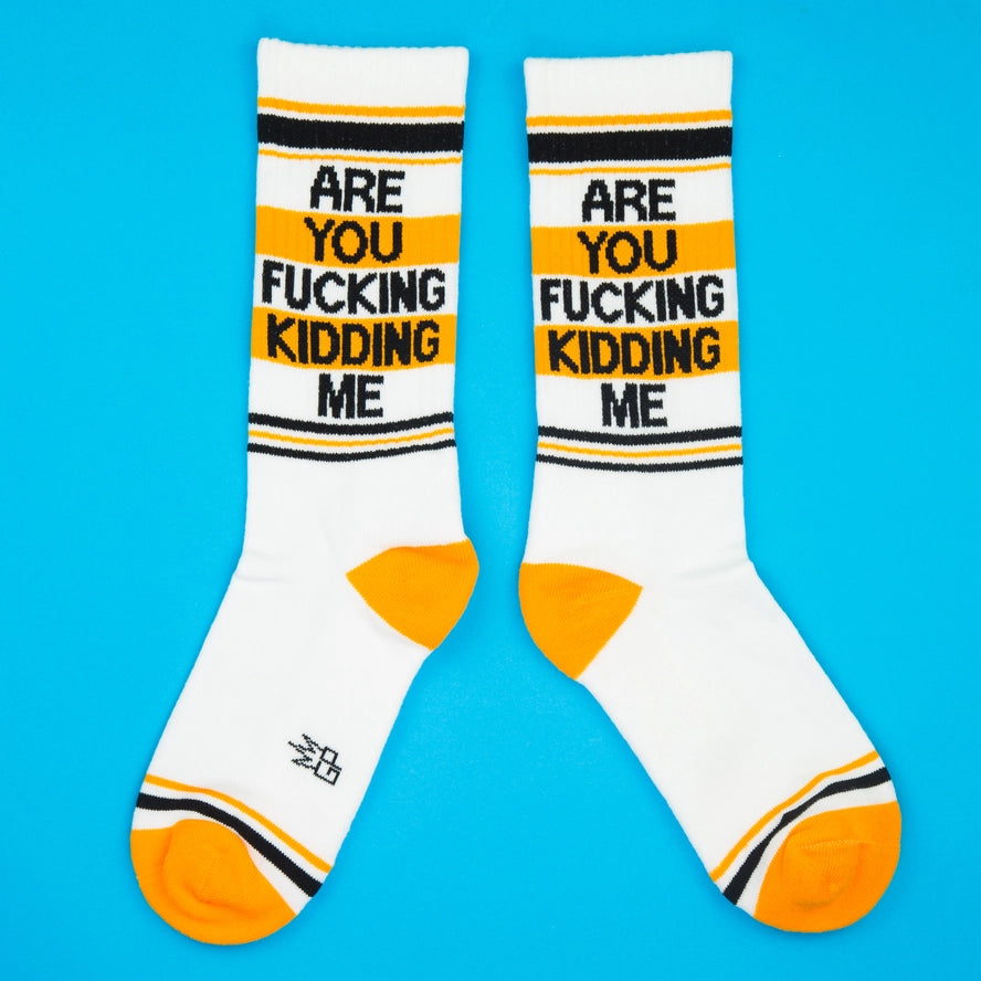 ARE YOU FU$%ING KIDDING ME CREW SOCKS-GUMBALL POODLE