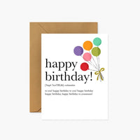 HAPPY BIRTHDAY DEFINITION ILLUSTRATED-BIRTHDAY CARD-FOOTNOTES