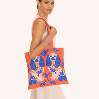 SPLENDID SPANIELS CANVAS TOTE-POWDER