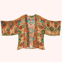 WARM CREAM IKAT KIMONO JACKET-POWDER