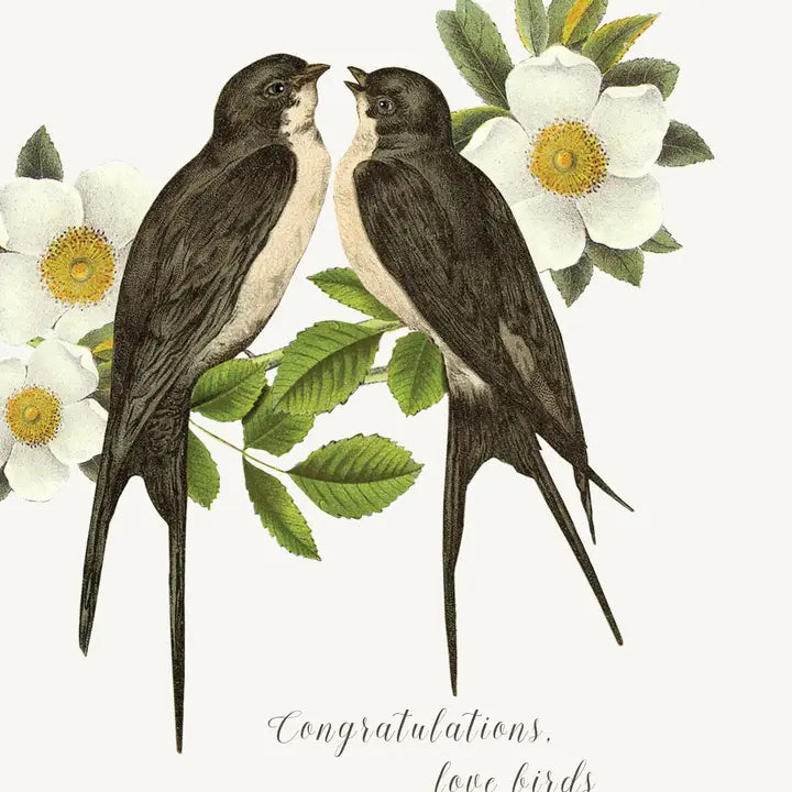 CONGRATULATIONS LOVE BIRDS GREETING CARD-P.FLYNN