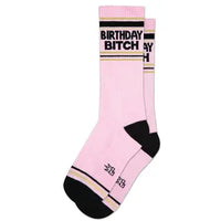 BIRTHDAY BITCH CREW SOCKS-GUMBALL POODLE