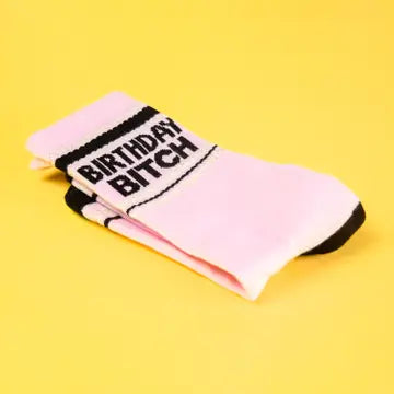 BIRTHDAY BITCH CREW SOCKS-GUMBALL POODLE