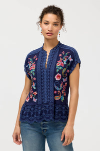 ASTRUD BLOUSE-BLUE NIGHT-JOHNNY WAS