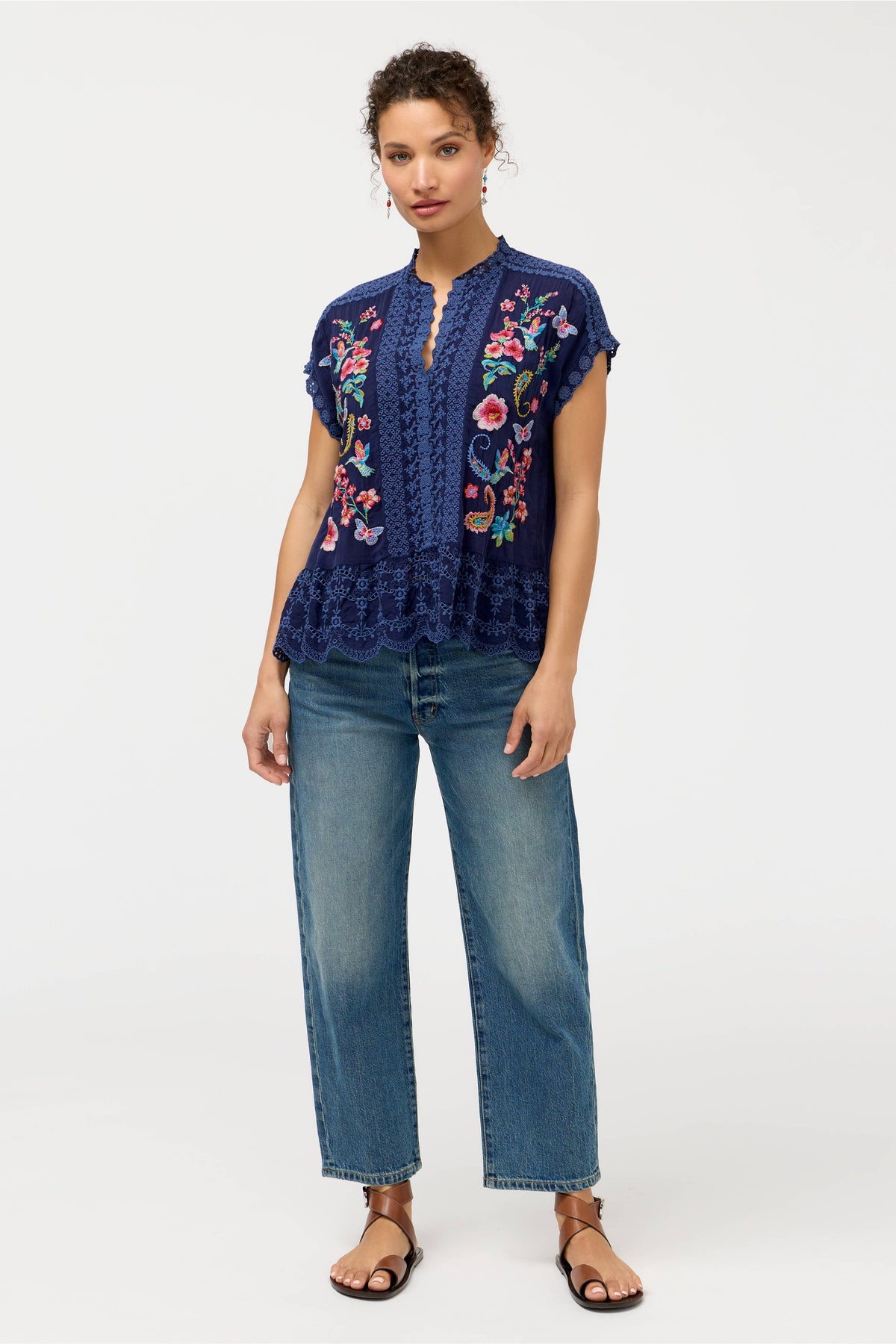 ASTRUD BLOUSE-BLUE NIGHT-JOHNNY WAS