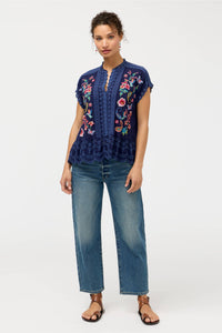 ASTRUD BLOUSE-BLUE NIGHT-JOHNNY WAS