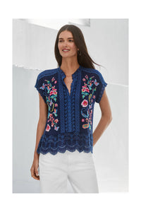 ASTRUD BLOUSE-BLUE NIGHT-JOHNNY WAS