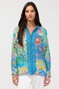 THE AUDREY BUTTON UP SHIRT-ALTAIR SCARF-JOHNNY WAS