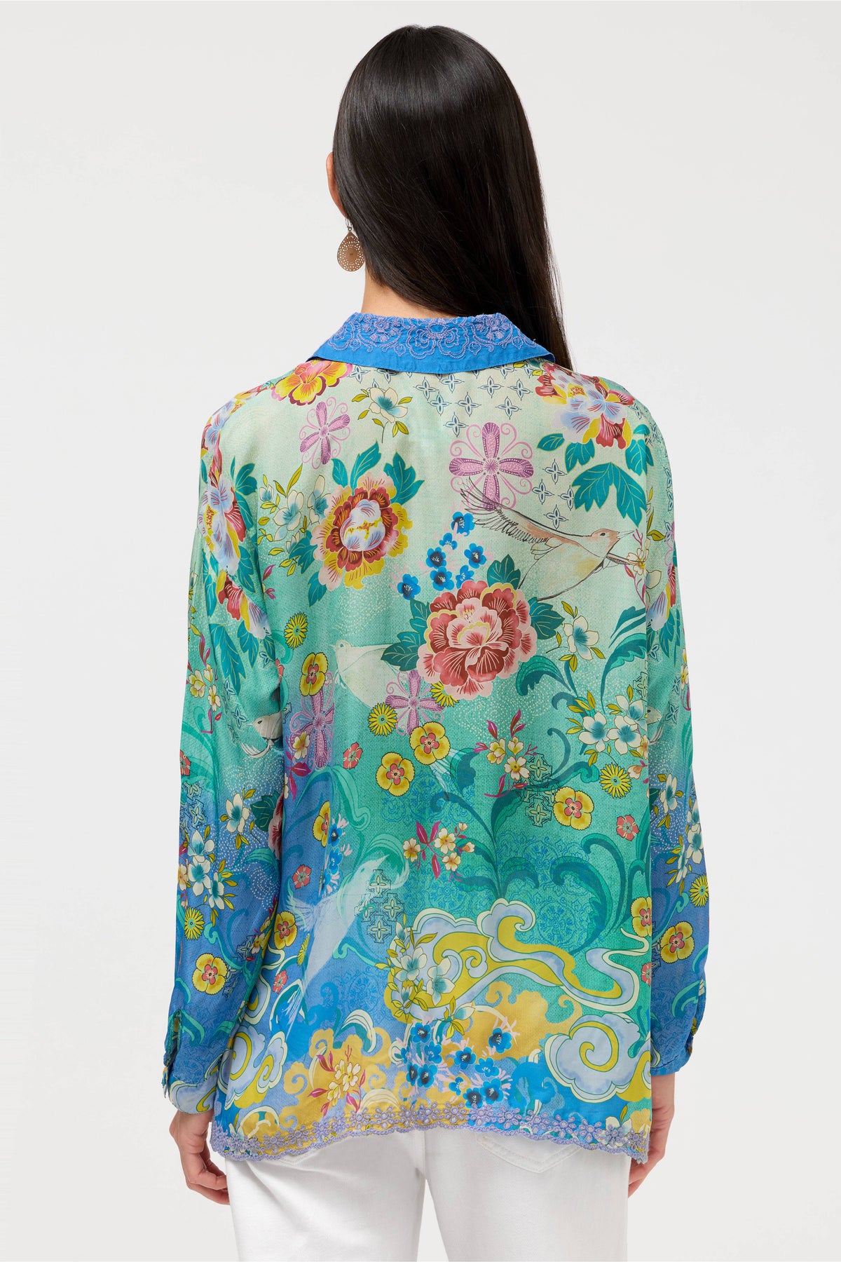 THE AUDREY BUTTON UP SHIRT-ALTAIR SCARF-JOHNNY WAS