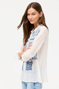 THE SLIIM AUDREY COLLARED SHIRT-BANDANA-WHITE-JOHNNY WAS