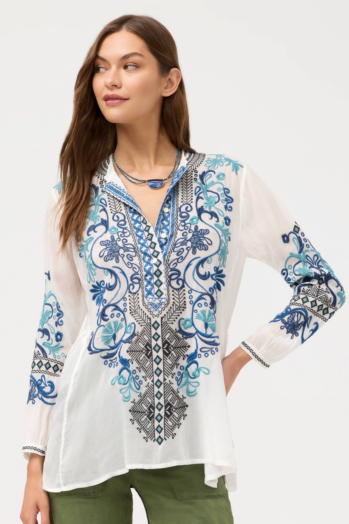 ROMILLY TUNIC-WHITE-JOHNNY WAS