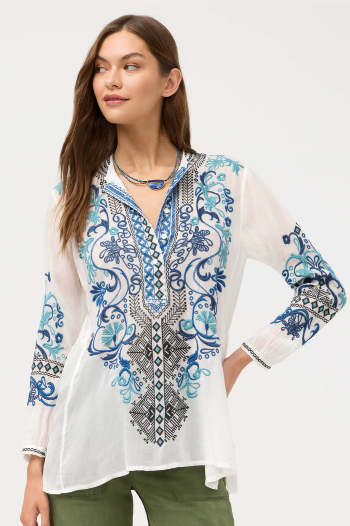 ROMILLY TUNIC-WHITE-JOHNNY WAS