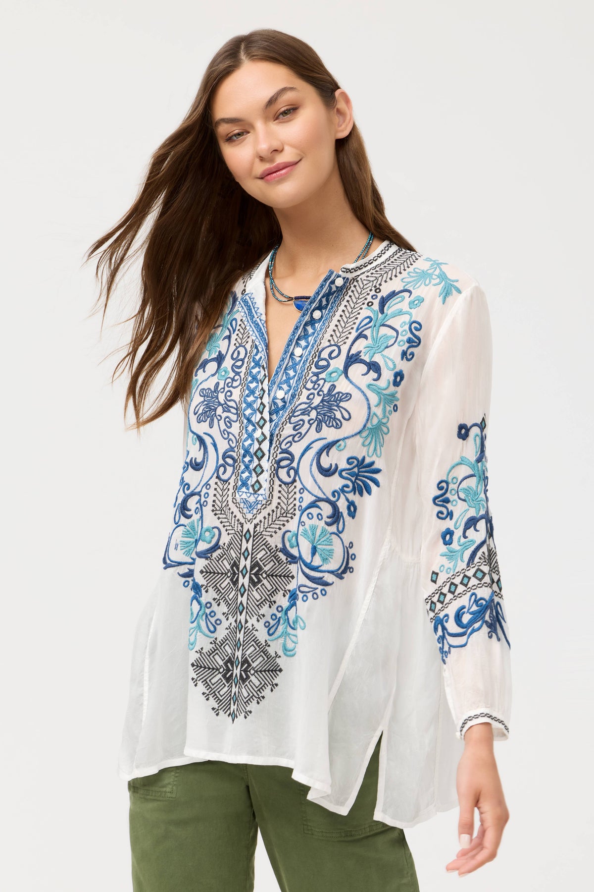 ROMILLY TUNIC-WHITE-JOHNNY WAS