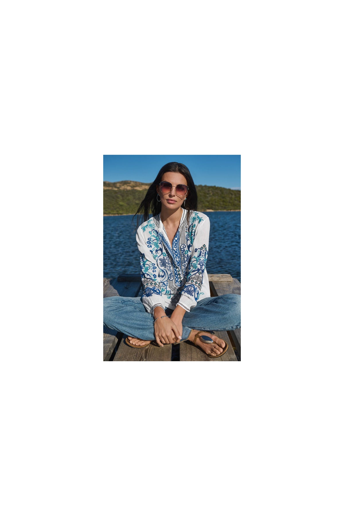 ROMILLY TUNIC-WHITE-JOHNNY WAS