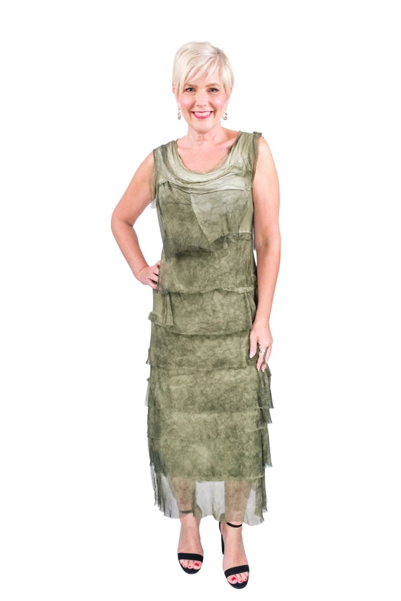 ALEENA SILK MAXI DRESS-ONE SIZE-TEES BY TINA