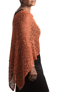 POPCORN KNIT PONCHO-19" x 32"-VAN KLEE