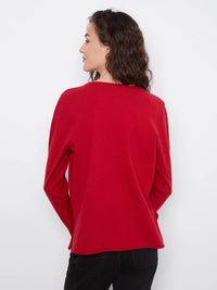 BASIC LONG SLEEVE V-NECK SWEATER-EQUESTRIAN-CHARLIE B
