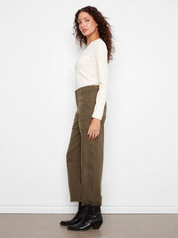 SMOOTH TWILL BARREL PANT-OLIVE-CHARLIE B
