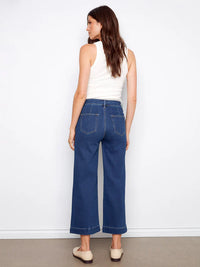 CROPPED FLARE PATCH POCKET JEAN-INDIGO-CHARLIE B
