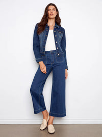 CROPPED FLARE PATCH POCKET JEAN-INDIGO-CHARLIE B