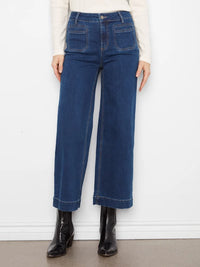 CROPPED FLARE PATCH POCKET JEAN-INDIGO-CHARLIE B