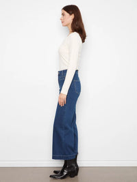 CROPPED FLARE PATCH POCKET JEAN-INDIGO-CHARLIE B