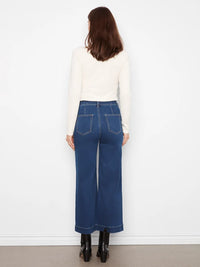 CROPPED FLARE PATCH POCKET JEAN-INDIGO-CHARLIE B