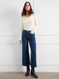 CROPPED FLARE PATCH POCKET JEAN-INDIGO-CHARLIE B
