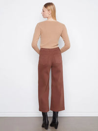 CROPPED FLARE PATCH POCKET JEAN-CHOCOLATE-CHARLIE B