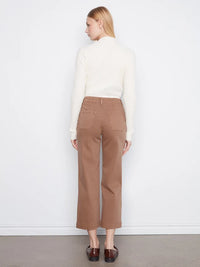 TWILL CROP WIDE LEG W/PATCH POCKET-TRUFFLE-CHARLIE B