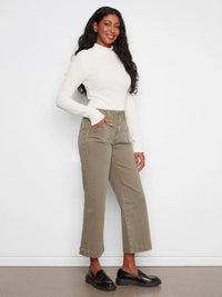 TWILL CROP WIDE LEG W/PATCH POCKET-VERVEINE-CHARLIE B