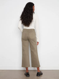 TWILL CROP WIDE LEG W/PATCH POCKET-VERVEINE-CHARLIE B