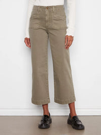 TWILL CROP WIDE LEG W/PATCH POCKET-VERVEINE-CHARLIE B