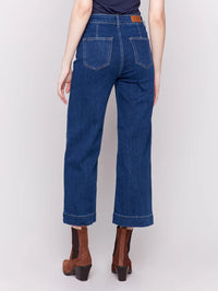 CROPPED FLARE PATCH POCKET JEAN-INDIGO-CHARLIE B