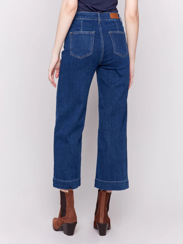 CROPPED FLARE PATCH POCKET JEAN-INDIGO-CHARLIE B