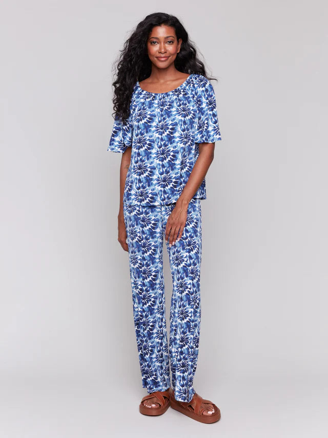 LILY PRINT WIDE LEG PANT-CHARLIE B