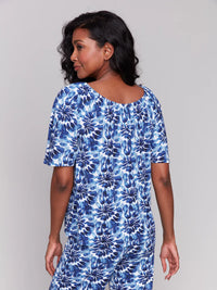 LILY PRINT OFF SHOULDER KNIT TOP-CHARLIE B