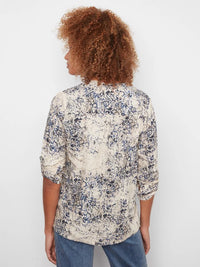 SERAPHINE PRINT ROLL SLEEVE BLOUSE-CHARLIE B