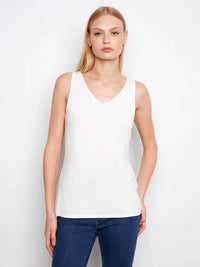 REVERSE CAMI TANK-WHITE-CHARLIE B