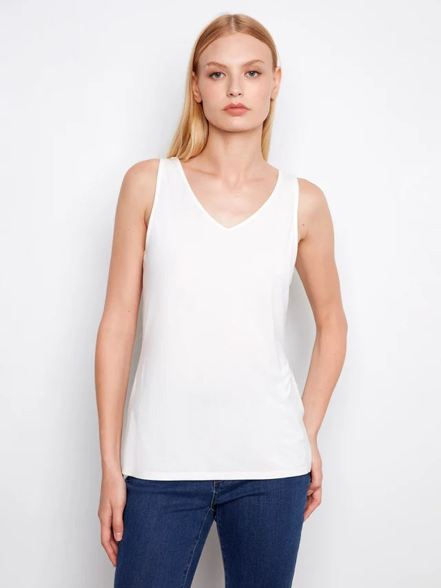 REVERSE CAMI TANK-WHITE-CHARLIE B
